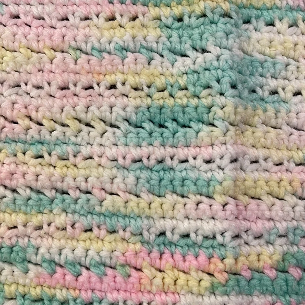 Handmade‎ crocheted baby afghan  3ft by 2 ft 4 “